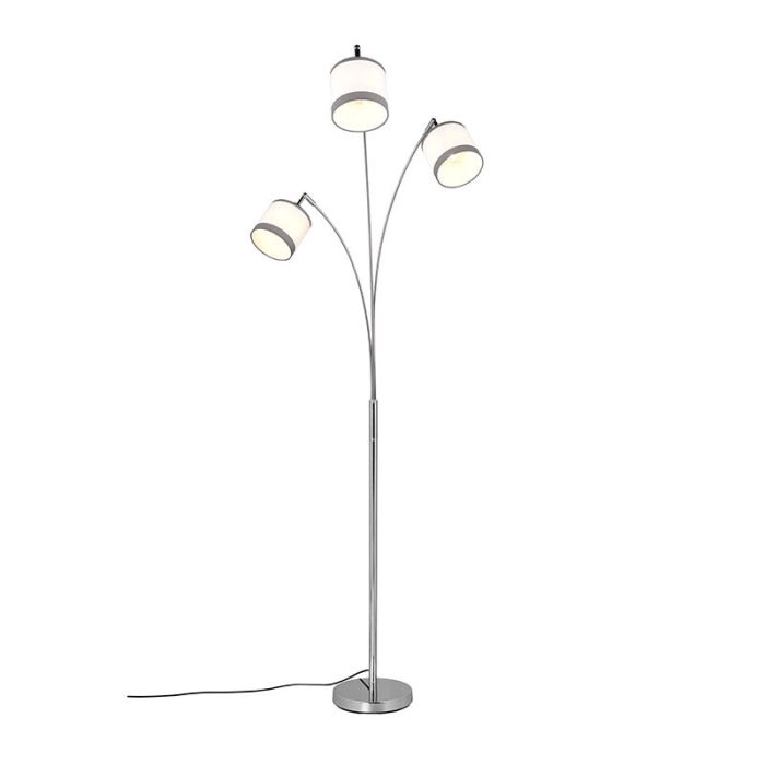 Witte booglamp modern, Denley, met schakelaar