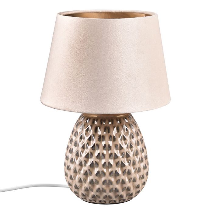 Keramische tafellamp beige, Anderson, met schakelaar