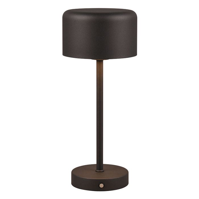 Zwarte tafellamp modern, Dustin, 1,5W, 3000K LED, met touchdimmer