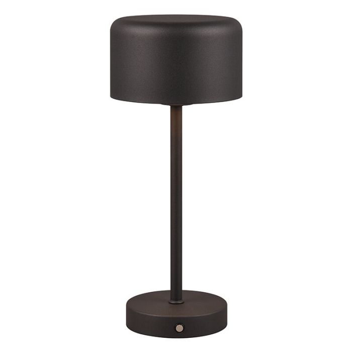 Zwarte tafellamp modern, Dustin, 1,5W, 3000K LED, met touchdimmer