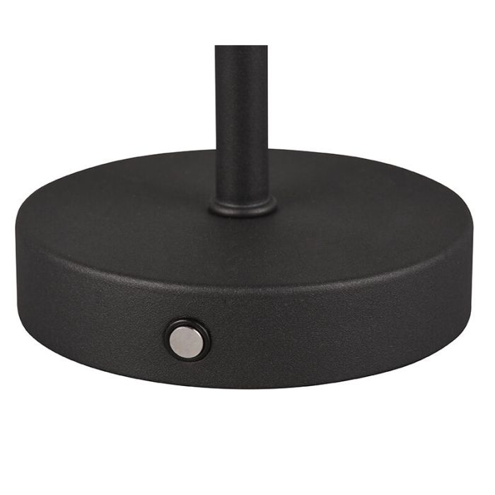 Zwarte tafellamp modern, Dustin, 1,5W, 3000K LED, met touchdimmer
