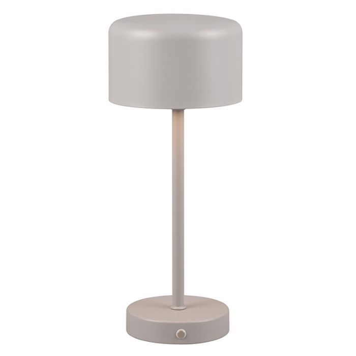 Grijze tafellamp modern, Dustin, 1,5W, 3000K LED, met touchdimmer