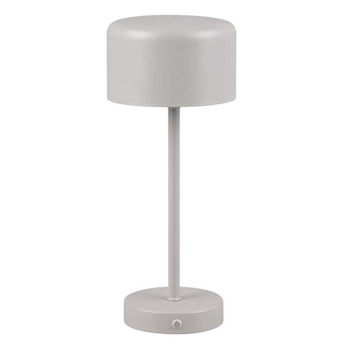 Grijze tafellamp modern, Dustin, 1,5W, 3000K LED, met touchdimmer