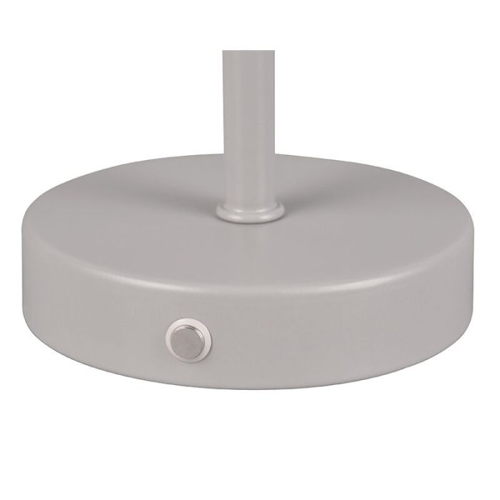 Grijze tafellamp modern, Dustin, 1,5W, 3000K LED, met touchdimmer