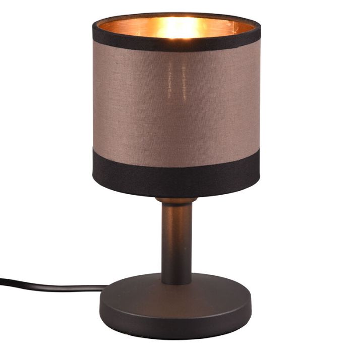 Taupe tafellamp modern, Denley, met schakelaar