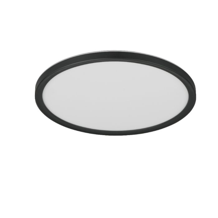 Zwarte plafonnière modern, Jeltje, 18W, warm tot koud wit verstelbare LED, met afstandsbediening