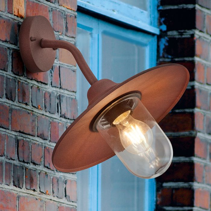 Industriële buitenlamp Verena, Roestkleurig