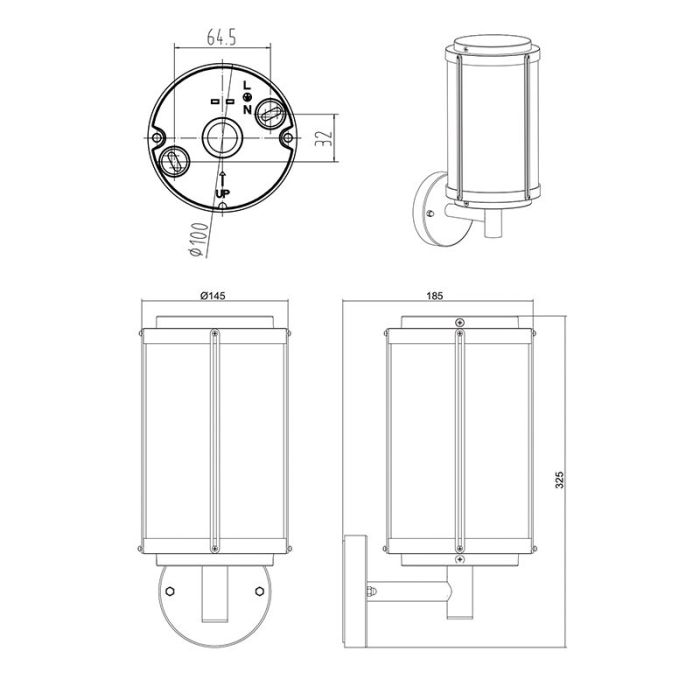 Industriële buitenlamp Sammy, antraciet