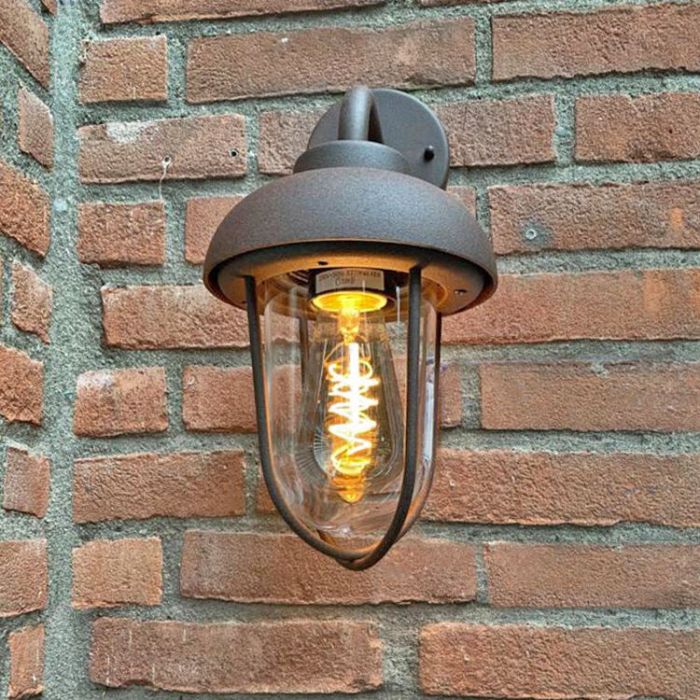 Industriële buitenlamp Trevor, Roestkleurig