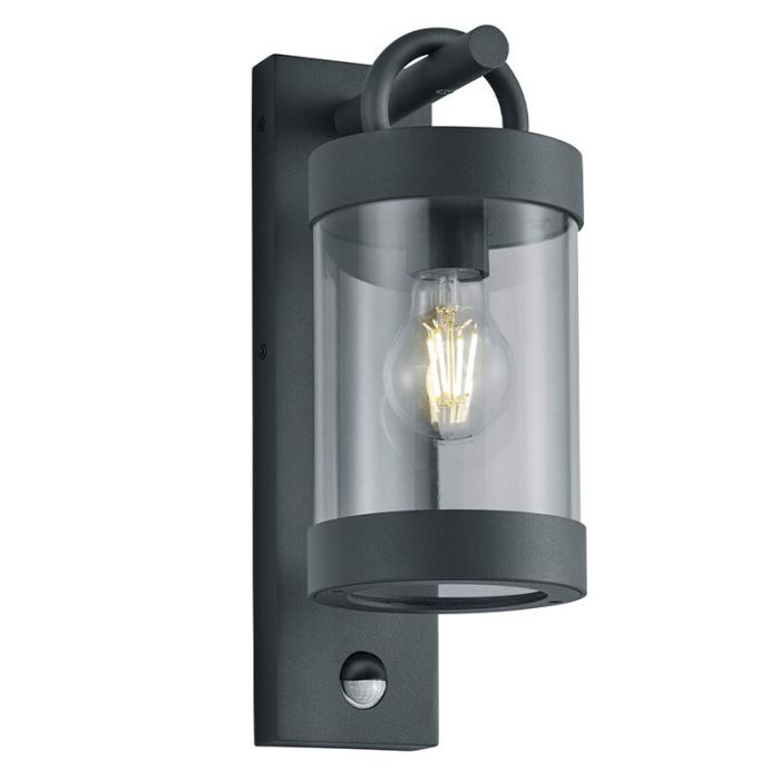Moderne buitenlamp met bewegingssensor Sambesi, antraciet, aluminium, IP44
