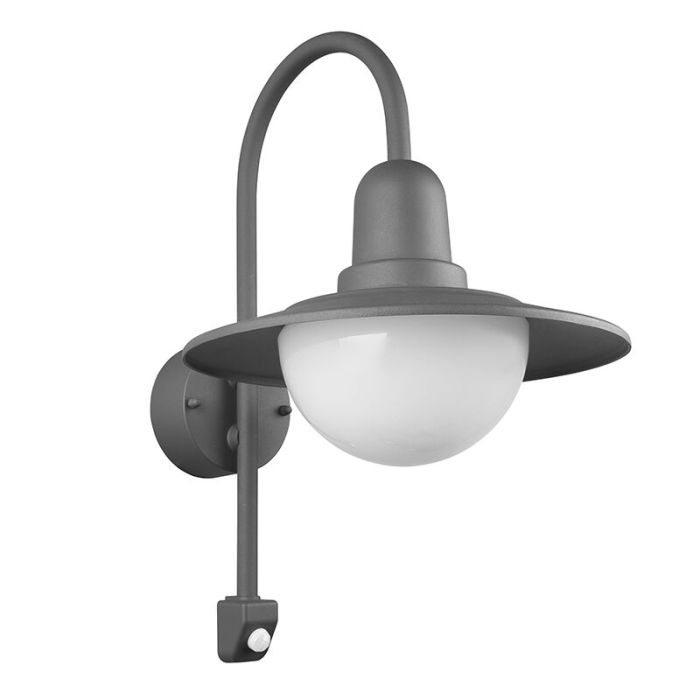 Moderne buiten wandlamp Semmy, Antraciet, met bewegingssensor