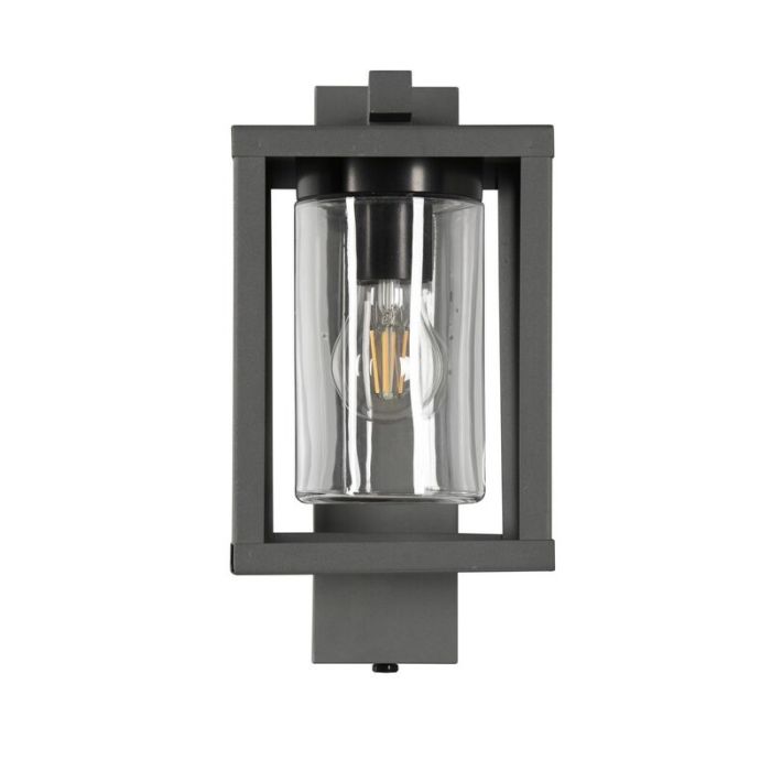Antraciete buitenlamp met schemersensor Reini, aluminium, modern, IP44