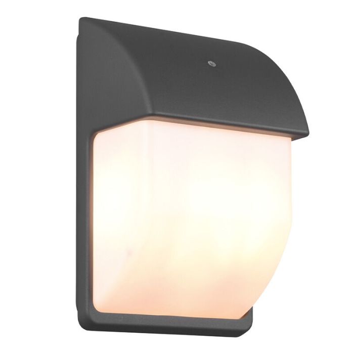 Antraciete buitenlamp met schemersensor Remmert, aluminium, modern, IP44