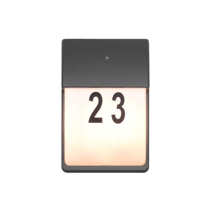 Antraciete buitenlamp met schemersensor Remmert, aluminium, modern, IP44