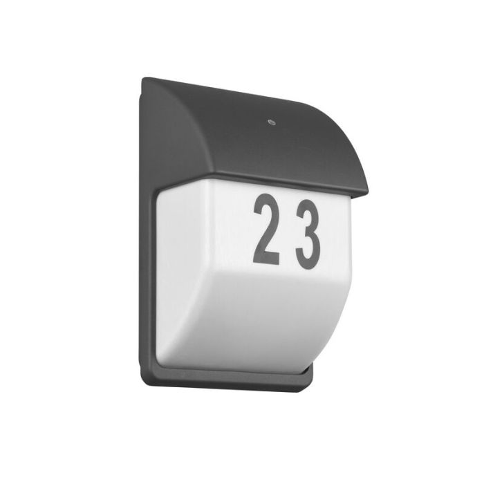 Antraciete buitenlamp met schemersensor Remmert, aluminium, modern, IP44