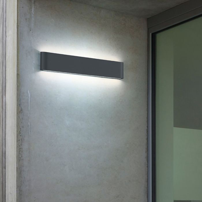 Antraciete buitenlamp modern, Bridlington, 8W, 3000K LED, IP54
