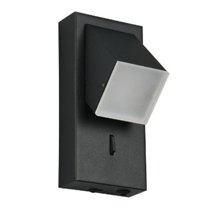 Zwarte wandlamp modern, Lok, 3W, 3000K LED