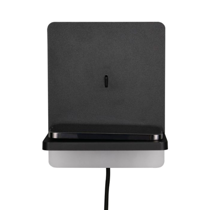 Zwarte wandlamp modern, Margje, 9W, 3000K LED, met schakelaar