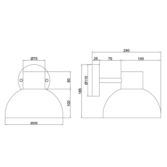 Antraciete buitenlamp aluminium, Jiek, IP44