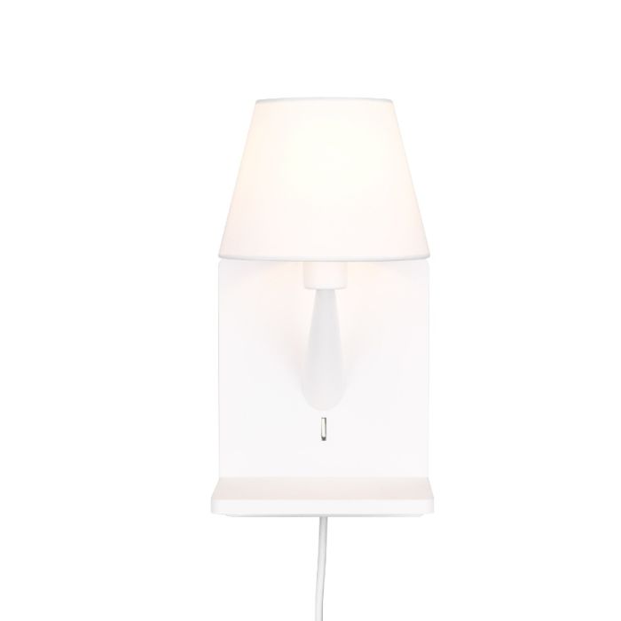 Witte wandlamp stof, Tahir, met schakelaar