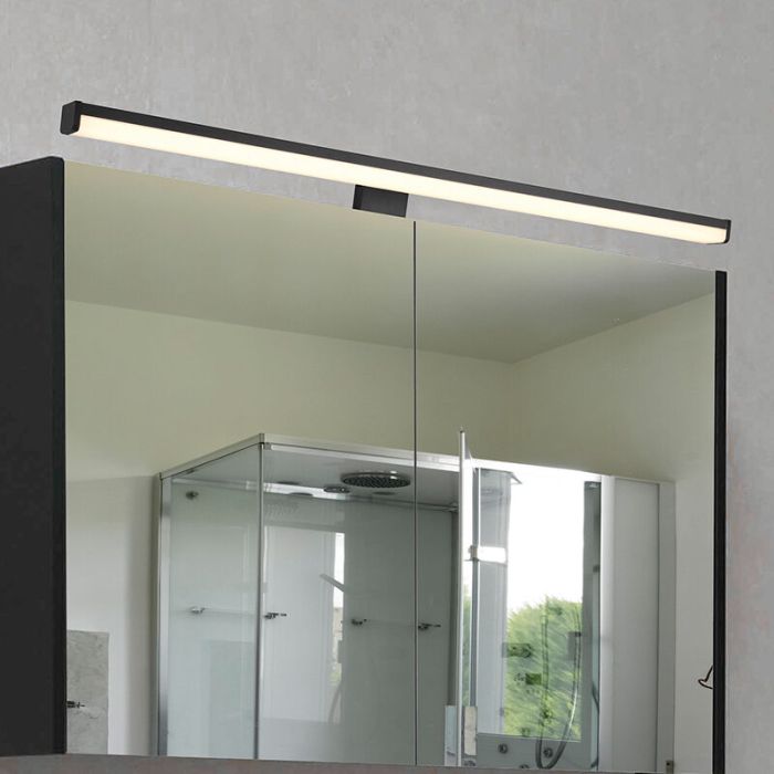 Moderne wandlamp Celal, zwart, kunststof, geïntegreerde LED