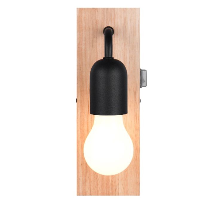 Zwarte badkamer wandlamp landelijk, Ahsen, IP44, met schakelaar