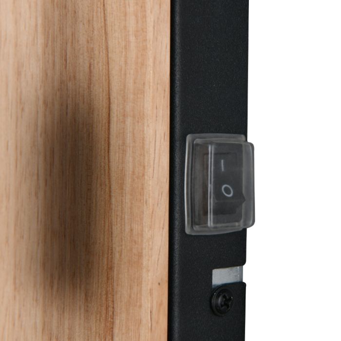 Zwarte badkamer wandlamp landelijk, Ahsen, IP44, met schakelaar