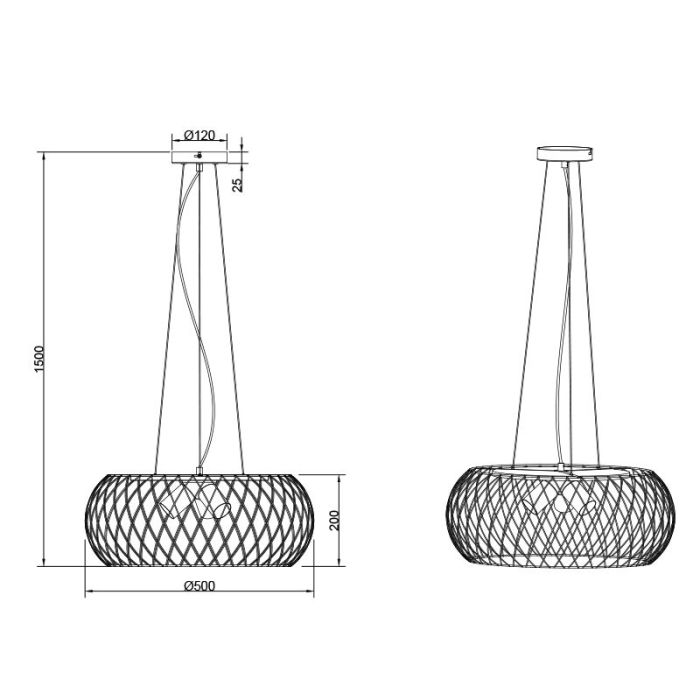 Nikkelen hanglamp industrieel, Gerardo