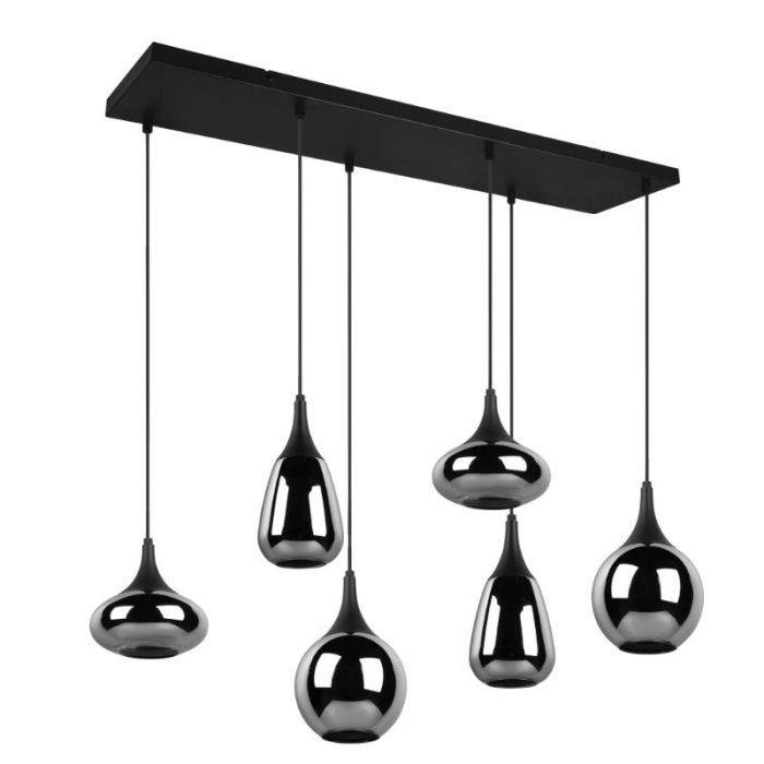 Zwarte hanglamp rookglas, Sybren