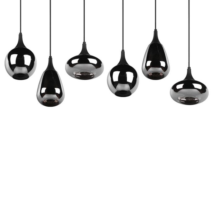Zwarte hanglamp rookglas, Sybren