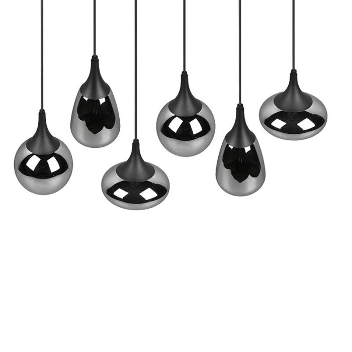 Zwarte hanglamp rookglas, Sybren