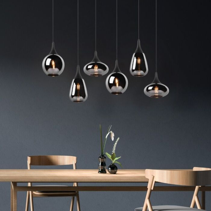 Zwarte hanglamp rookglas, Sybren