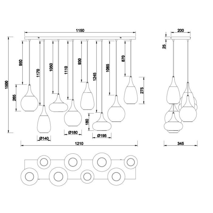 Amberkleurige hanglamp design, Sybren