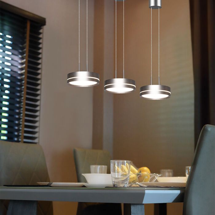 Nikkelen eettafel hanglamp modern, Marjon, 9W, 3000K LED