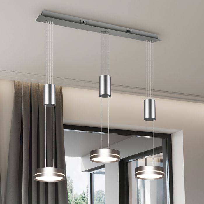 Nikkelen eettafel hanglamp modern, Marjon, 9W, 3000K LED