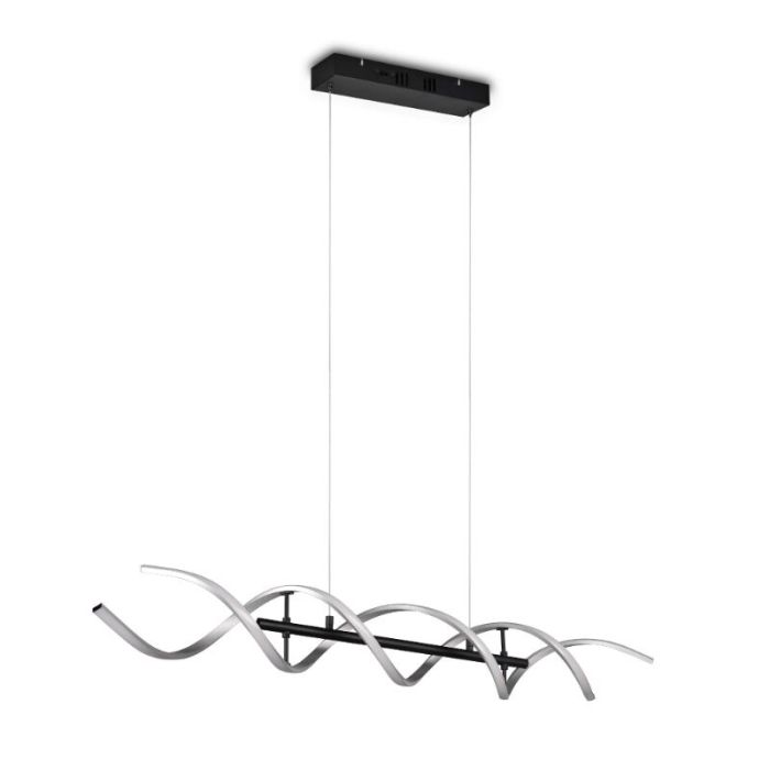 Chromen hanglamp design, Sylvian, 45W, warm tot koud wit verstelbare LED, 3-staps dimbaar