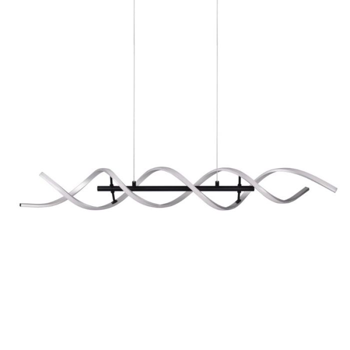 Chromen hanglamp design, Sylvian, 45W, warm tot koud wit verstelbare LED, 3-staps dimbaar
