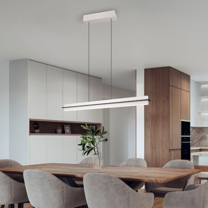 Grijze hanglamp modern, Joek, 22W, warm tot koud wit verstelbare LED, 3-staps dimbaar