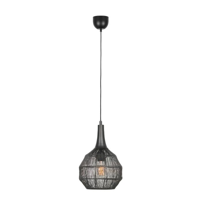 Zwarte hanglamp landelijk, Rins