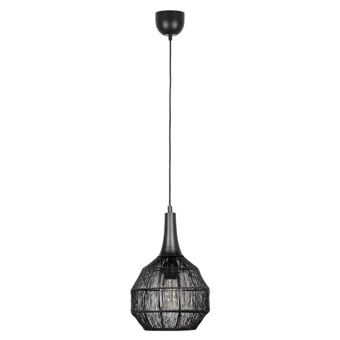 Zwarte hanglamp landelijk, Rins