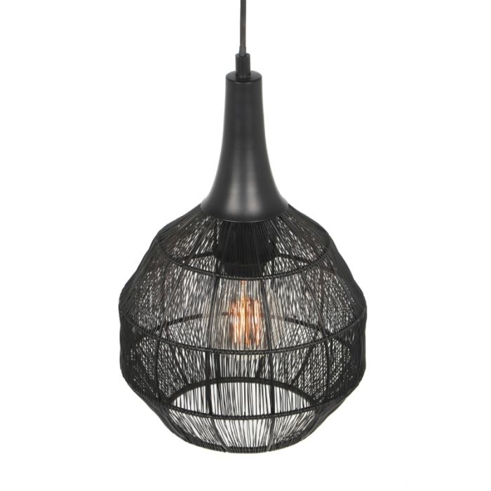 Zwarte hanglamp landelijk, Rins