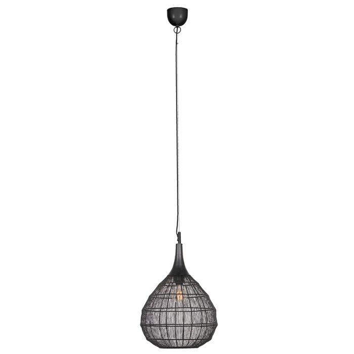 Zwarte hanglamp landelijk, Rins
