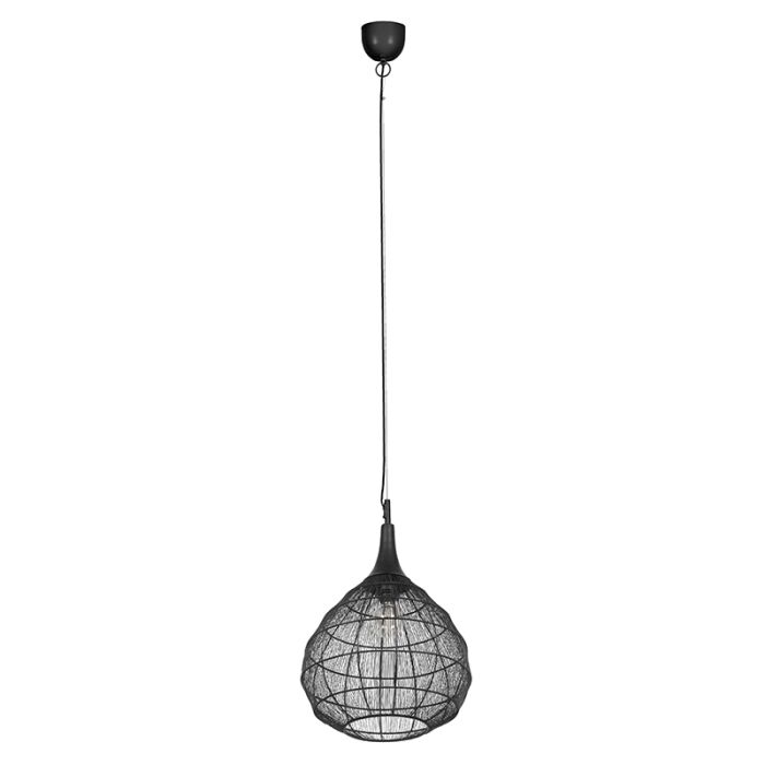 Zwarte hanglamp landelijk, Rins