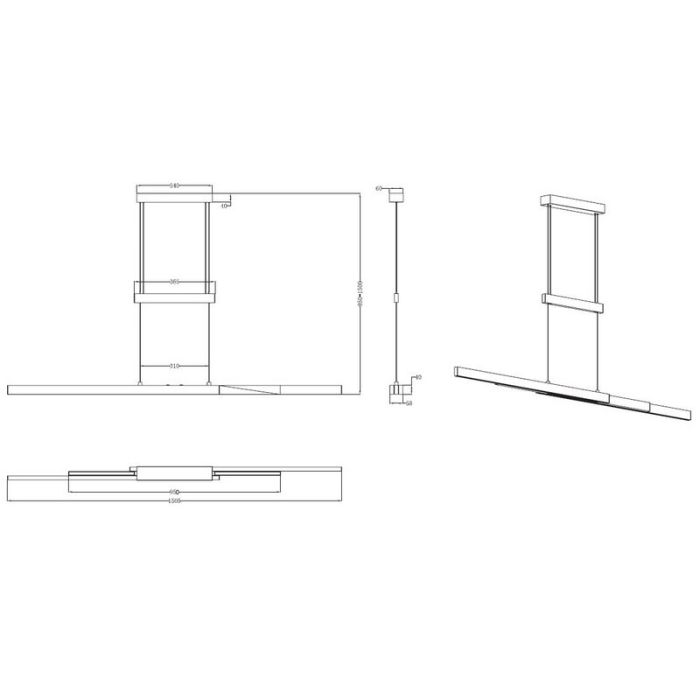 Messing hanglamp modern, Jessey, 42W, warm tot koud wit verstelbare LED, met touchdimmer