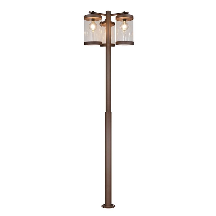 Roestkleurige staande buitenlamp met schemersensor modern, Sambesi, IP44