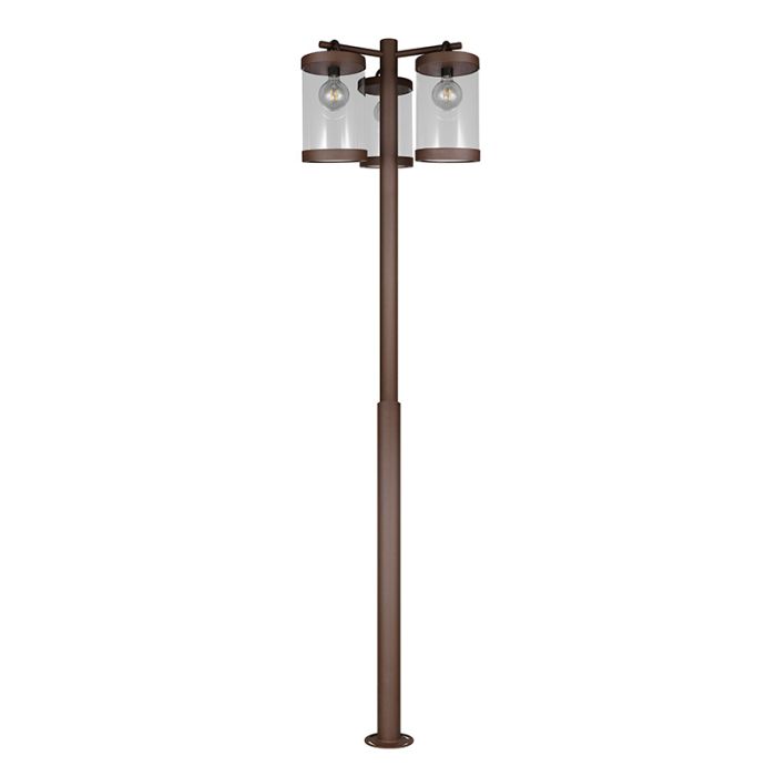 Roestkleurige staande buitenlamp met schemersensor modern, Sambesi, IP44
