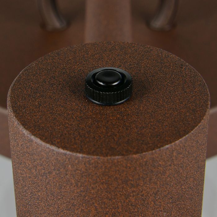 Roestkleurige staande buitenlamp met schemersensor modern, Sambesi, IP44