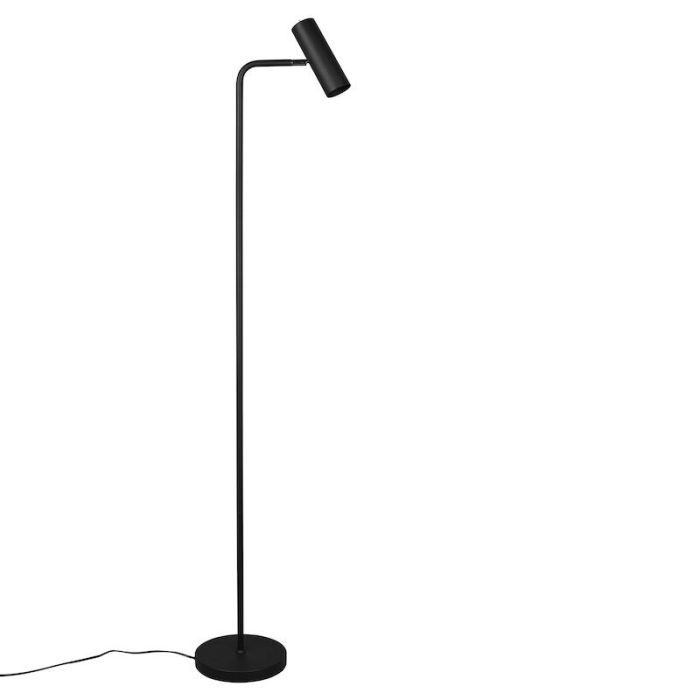 Zwarte vloerlamp modern, Kaso, met schakelaar