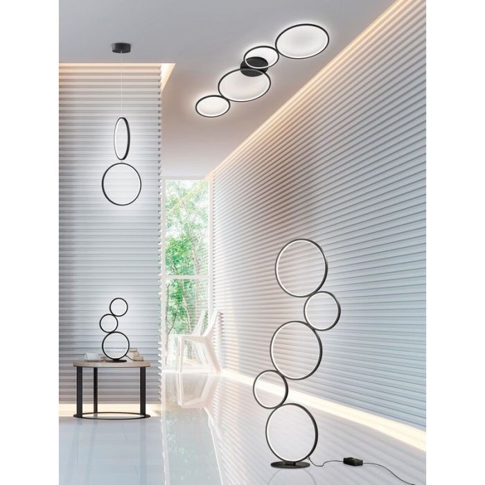 Zwarte vloerlamp Robon, metaal, modern, 36 watt