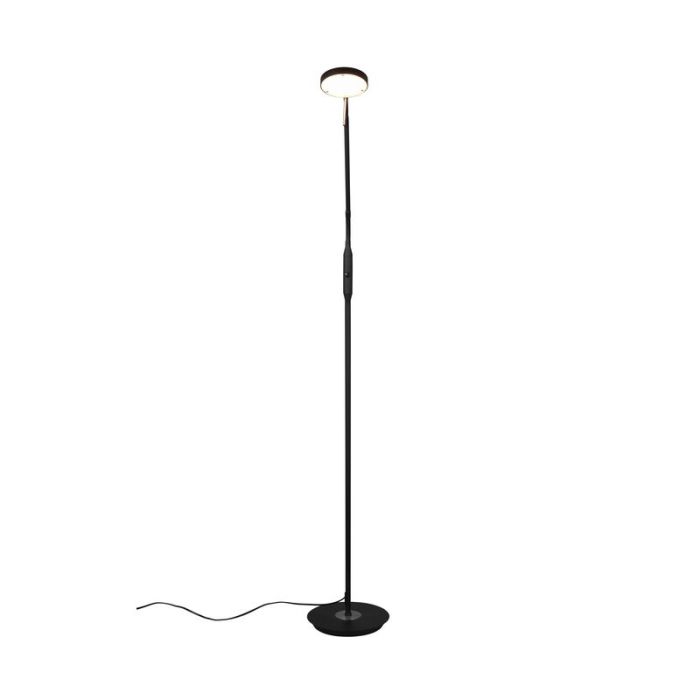 Zwarte staande leeslamp Bilge, metaal, modern, 12w, warm tot koud wit verstelbare LED